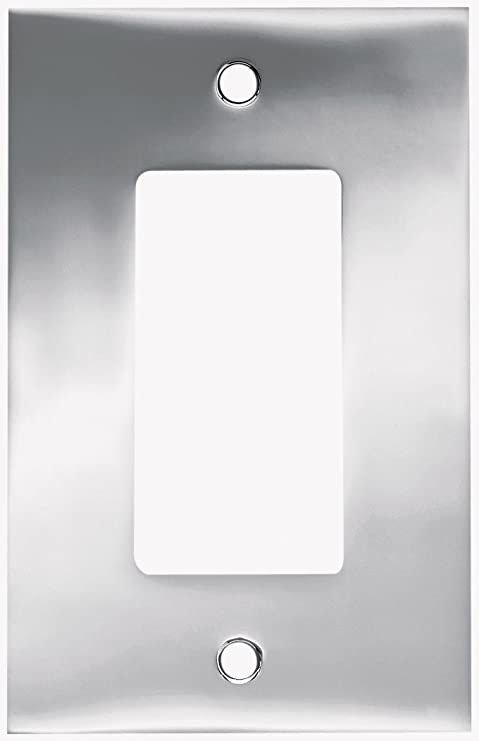 Brainerd 66895 Convex Single Decorator Wall Plate / Switch Plate / Cover, Polished Chrome