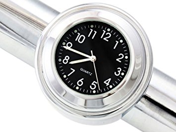 Motorbike Motorcycle 7/8" 1" Handlebar Watch Chrome Black Dial Clock for Harley Davidson Cruiser