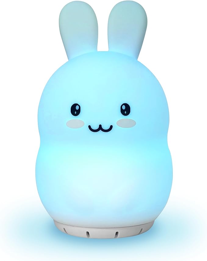 Mindfulness 'Breathing Bunny' | 4-7-8 Guided Visual Meditation Breathing | 3 in 1 Device with Night Light & Noise Machine for ADHD Anxiety Stress Relief Sleep - Gift for Kids Adult Women Men (Bunny)