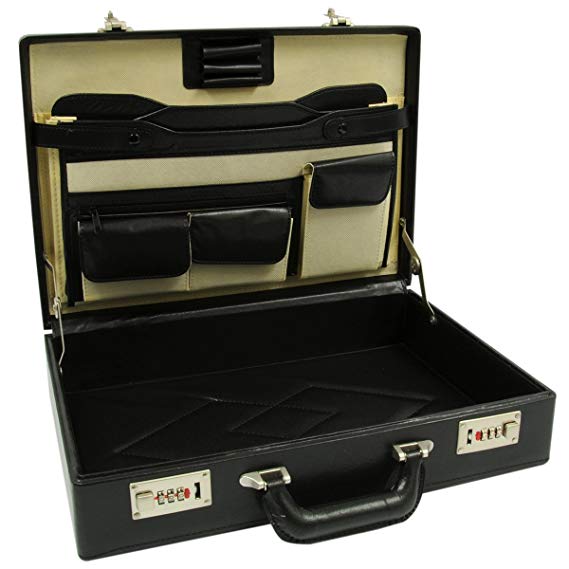 RoadPro HH-003PM/BK Black Leatherlike Briefcase