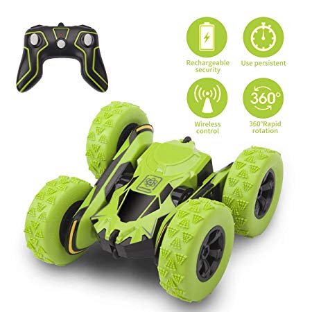 Beyondtrade Remote Control Stunt Car, 4WD RC Off Road Cars 360 Degree Double Sided Stunt Monster Truck 2.4Ghz High Speed 7.5MPH Racing Vehicle, Best Kids Gifts