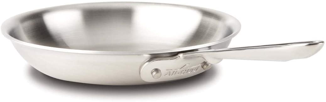 All-Clad BD55108 D5 Brushed 18/10 Stainless Steel 5-Ply Bonded Saute Pan Cookware, 8-Inch