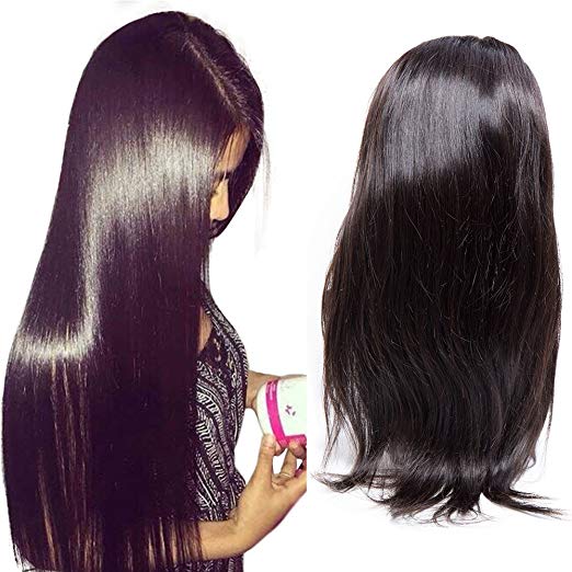 Maxine Lace Front Wigs For Black Women Pre Plucked 130% Density Brazilian Straight Human Hair Wigs Remy Hair with Adjustable Straps Natural Black Color 14 inch
