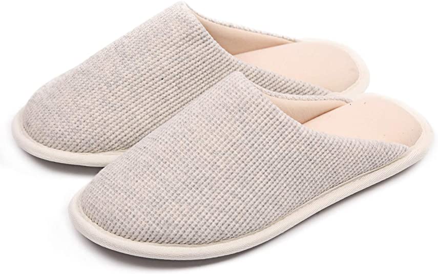 Caramella Bubble Women's Organic Cotton Indoor Slippers Memory Foam Washable Cotton Non-Slip Home Shoes