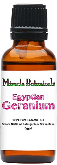 Miracle Botanicals Premium Egyptian Geranium Essential Oil - 100% Pure Pelargonium Graveolens - 10ml and 30ml Sizes - Therapeutic Grade 30ml