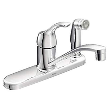 MOEN CA87554C Adler Low Arc Kitchen Faucet with Side Spray in Chrome