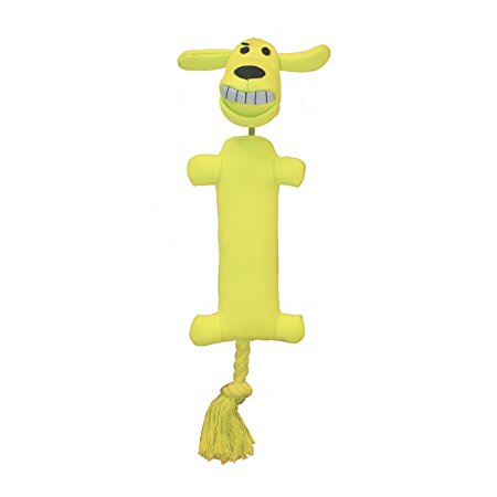 Multipet 66144 Loofa Launcher Plush Dog Toy, 12", Yellow