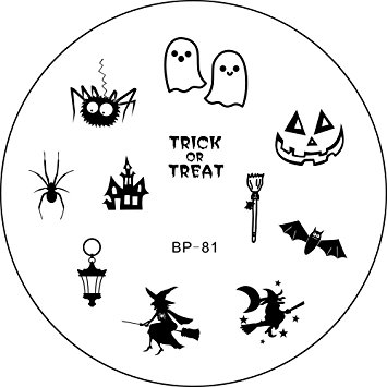 Born Pretty Nail Art Stamp Template Image Plate Halloween Witch BP81
