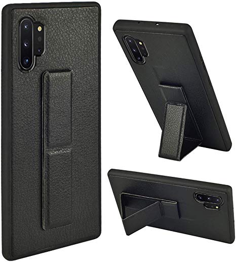 ZVEdeng Samsung Galaxy Note 10 Plus Case, Galaxy Note 10  5G Case with Stand, Vertical and Horizontal Kickstand Leather Case Hand Strap Slim Case Cover for Samsung Galaxy Note 10 Plus 5G 6.8'' Black