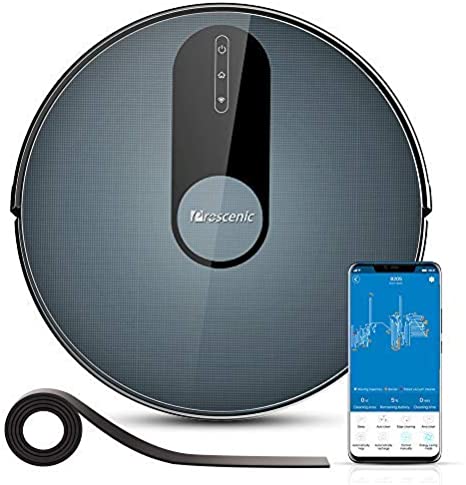 Proscenic 820S Robot Vacuum Cleaner, WiFi Connectivity, Alexa & Google Control, Smart Mapping, Auto Boost, 1800Pa Max Suction, 600ML Large Dustbox, Self-Charging, for Pet Hairs, Hard Floors and Carpet