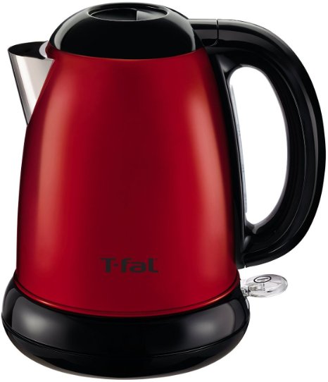 T-fal KI169US 1500-Watt Brushed Stainless Steel Electric Kettle with Removable Limescale 17-Liter Red