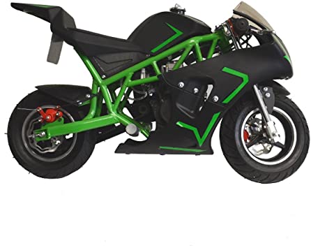 Superrio New Gas Mini Pocket Bike Motorcycle 40cc 4-Stroke Engine (Green)