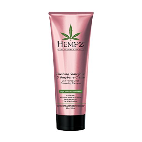 Hempz Blushing Grapefruit & Raspberry Creme Color Preserving Herbal Shampoo, 9.0 Ounce
