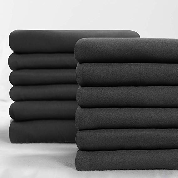 Premium Queen Pillowcase 12 Pack - Standard Dark Grey - 1800 Thread Count - Soft Brushed Microfiber Allergies Free - Wrinkle Resistant - Tailoring Iron - Bulk Pillowcases Set of 12,1 Dozen