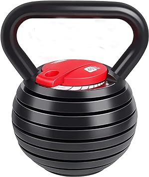 Kettlebell Set, TopMade 5lb-20lb Vinyl Coated Cast Iron Adjustable Kettlebell Weights Set Exercise Fitness Kettle Ball Dumbbell Grip Weight Kettlebells for Men Women Home Gym Workout Strength Training