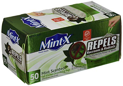 Mint-X Rodent Repellent Tall Kitchen Trash Bags, 13 gal Capacity (Pack of 6)