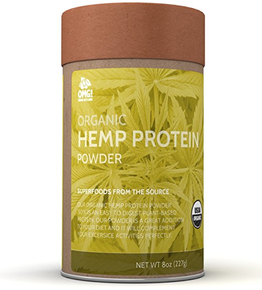 OMG! Superfoods Organic Hemp Protein Powder - 100% Pure, USDA Certified Organic Hemp Protein Powder – 8oz