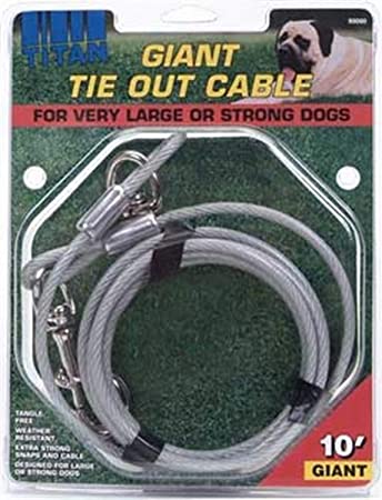 Titan Giant Cable Dog Tie Out, 10'
