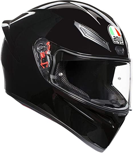 AGV 0101-11766 Unisex-Adult Full Face K-1 Motorcycle Helmet (Black, Medium/Large)