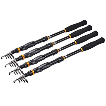 KastKing BlackHawk Telescopic Fishing Rods - Travel Spinning Fishing Rods for Freshwater and Saltwater - ICAST Award Winning Manufacturer