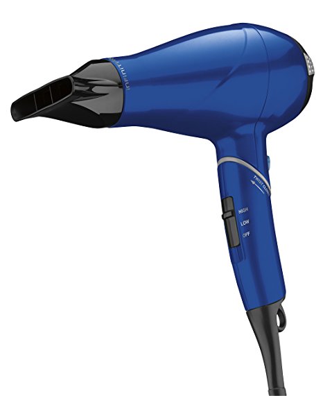 Conair Infiniti Pro 1875 Watt Salon Performance AC Motor Styling Hair Dryer with Twist Folding Handle, Blue