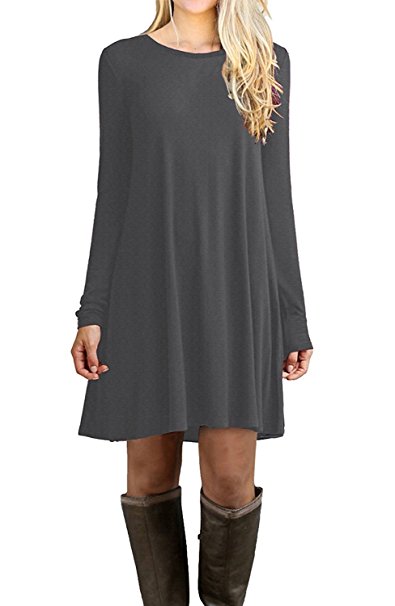 VIISHOW Women's Swing Dress Casual Loose T-Shirt Dress