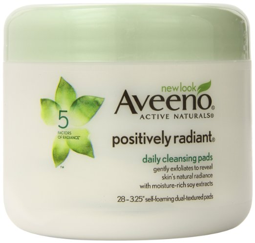 Aveeno Active Naturals Positively Radiant Cleansing Pads, 28 Count (Pack of 3)