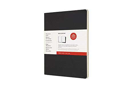 Moleskine Subject Cahier Soft Cover Journal, Set of 2, XXL (8.5" x 11") Black / Kraft Brown - for Use as Journal, Sketchbook, Composition Notebook
