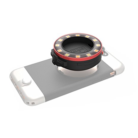 Ztylus LED Ring Light Attachment for Ztylus Smartphone Cases - Retail Packaging - Red/Black
