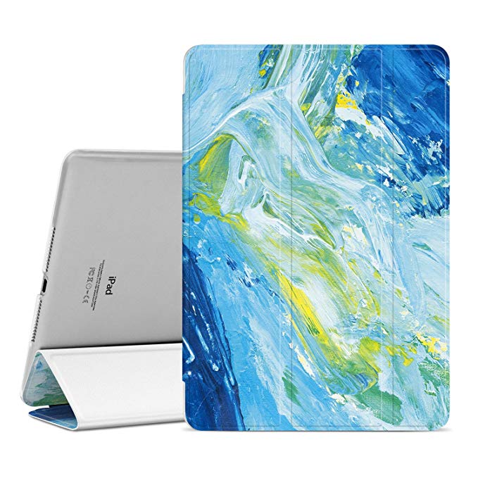 Ayotu New iPad 9.7 inch 2018/2017 Case,Slim Lightweight Auto Wake/Sleep Smart Stand Protective Cover with Translucent Frosted Back Magnetic Case for New iPad 9.7 inch Release Tablet-The Oil Painting