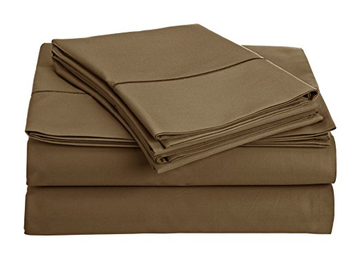 Top Sellers - MEGA SALE TODAY! Luxury Sheets On Amazon-Highest Quality! Luxury 800 Thread count 100% Egyptian Cotton Ultra Soft Super Combed Yarns 4 Piece Sheet Set, Dark Taupe - Queen