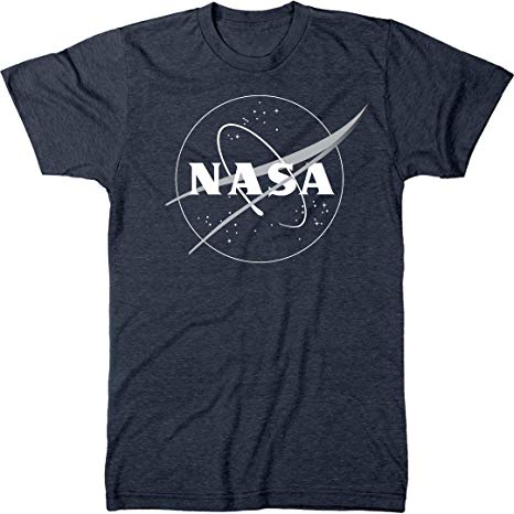 NASA Meatball Logo White Outline Men's Modern Fit Tri-Blend T-Shirt