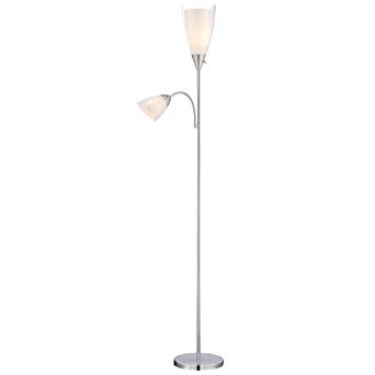 CO-Z 3-Way Combo Torchiere Floor Lamp with Side Reading Light, Modern Multi Standing Pole Lamp with Double Layered Shade, 71" Mother Daughter Floor Lamp for Living Room/Bedroom/ Home Office Lighting