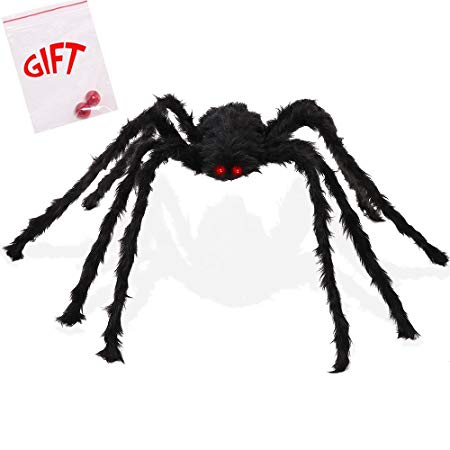 Halloween Decoration Spider-1Pieces 50 Inch Black Huge Spider Used for Halloween or Parties Decoration (1 Spider)