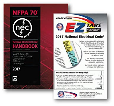 NFPA 70 NEC Handbook (Hardcover) and Color Coded EZ Tabs Set, 2017