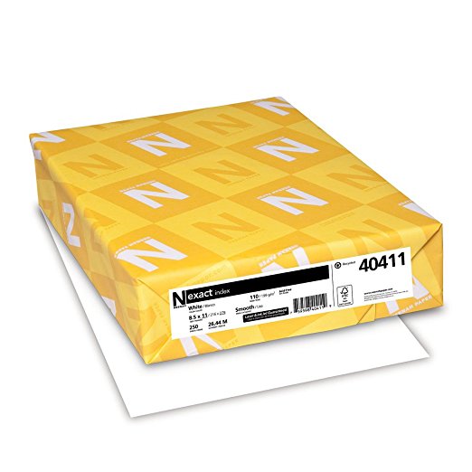 Neenah Paper Exact Index, 110 lb, 8.5 x 11", 250 Sheets, White, 94 Brightness (WAU40411)