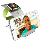 Apple Watch Dock iPhone 6s Stand iVAPO Charging Dock Aluminium Apple Watch Charging Stand for iWatch 38mm42mm iPhone Stand Holder with 2 Comfortable Viewing Angles MM609  Gray