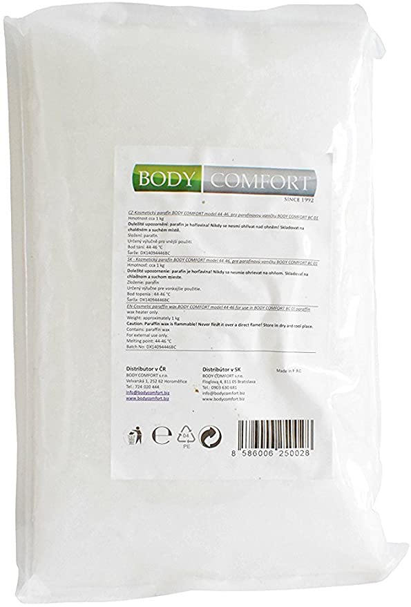 1Kg Cosmetic Paraffin Wax Body Comfort BC 02: Medically tested cosmetic   health care wax with lowest melting point on the market 44-46 Celsius, Extra suitable for sensitive type of skin