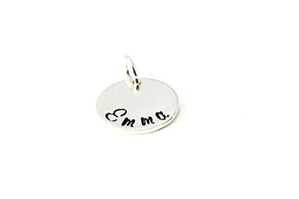 Hand Stamped Jewelry , ONE DISC CHARM, Mommy Pendant ,Mothers Pendant, One Sterling Silver Disc