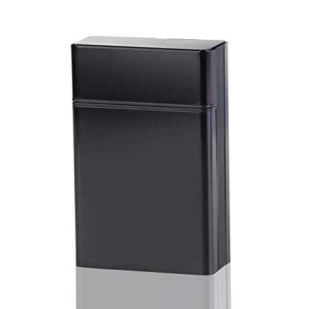 Tinksky Aluminium Silver Cigarette Box Cigar Protective Cover (Black)