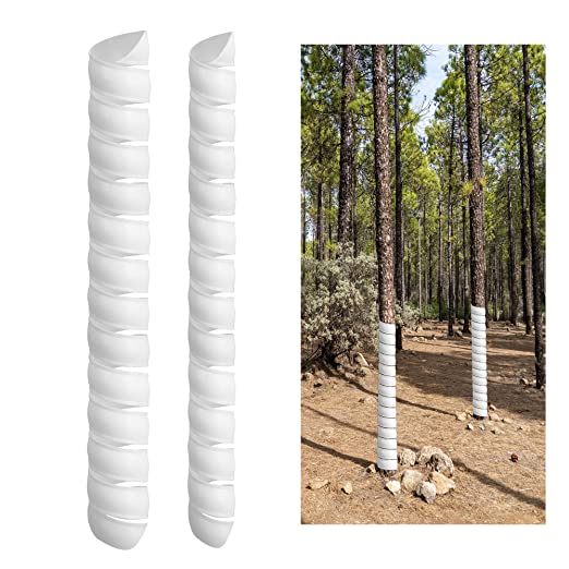 Watayo 2 PCS Tree Trunk Protector-2 Size Plastic Spiral Tree Guard-Tree Bark Protector Tube Wraps to Protect Saplings Plants from Deer Rabbit Cats Rodents Mowers