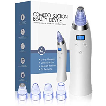 Blackhead Remover Pore Vacuum - CCFADD Upgraded USB Rechargeable Pore Sucker Acne Comedone Extractor Tool with 5 Adjustable Suction Power and 4 Replacement Probes