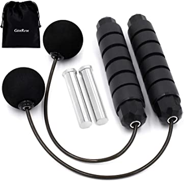 GoxRunx Jump Rope, Weighted Cordless Jump Rope for Fitness, Ropeless Jump Rope Tangle-Free Speed Skipping Rope for Exercise and Workout- 170g Blocks