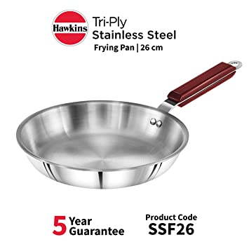 Hawkins Tri-ply Stainless Steel Frying Pan 26 cm