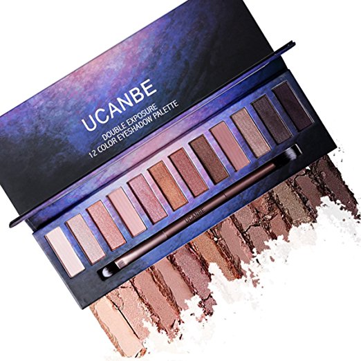 Professional Matte Shimmer Eye Shadow Palette – 12 Highly Pigmented Naked Neutral Natural Nude Shades with EyeShadow Blending Applicator Ucanbe (edition 3)