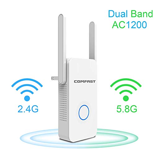 WiFi Range Extender | Up to 1200Mbps | WiFi Extender, Repeater, WiFi Signal Booster, Access Point | External Antennas Internet Booster