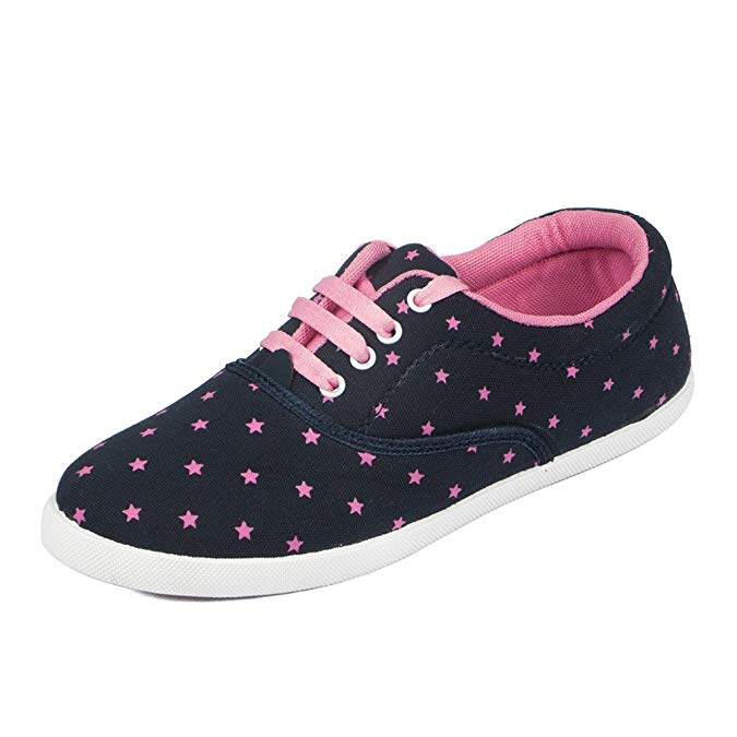 Asian shoes RL-23 Navy Blue Pink Canvas Women Shoes