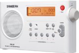 Sangean PR-D7 AMFM Digital Rechargeable Portable Radio - White