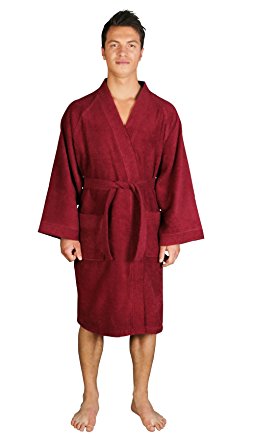 Arus Men's Short Kimono Lightweight Bathrobe Turkish Cotton Terry Cloth Robe