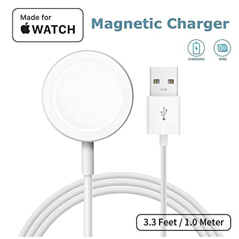 Vahulawa iWatch Charger Compatible with Apple Watch, 3.3FT Magnetic Portable Watch Charger Cable Cord Replacement for Original Apple Watch Series 2/3/Nike /Edition (Single Watch Charging)